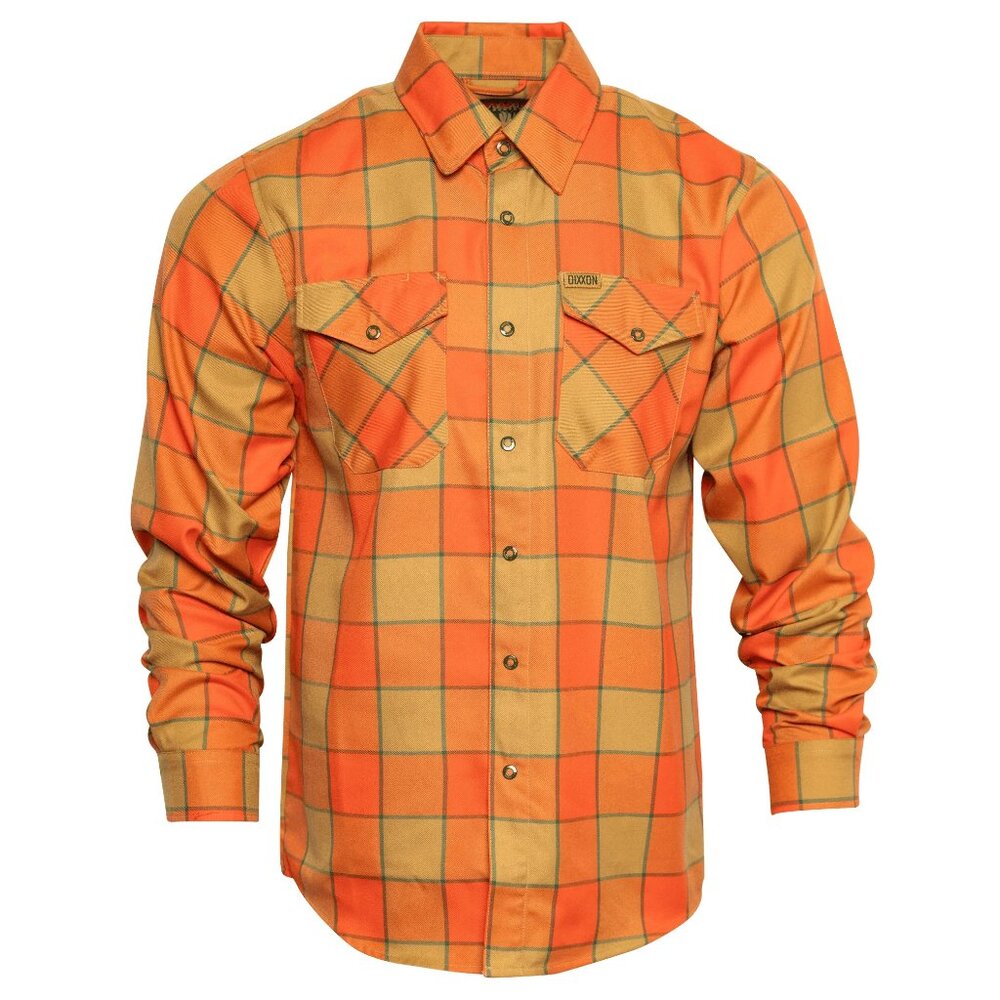 NWT Dixxon Trapper Orange Plaid Snap Long Sleeve Hunting Flannel Shirt